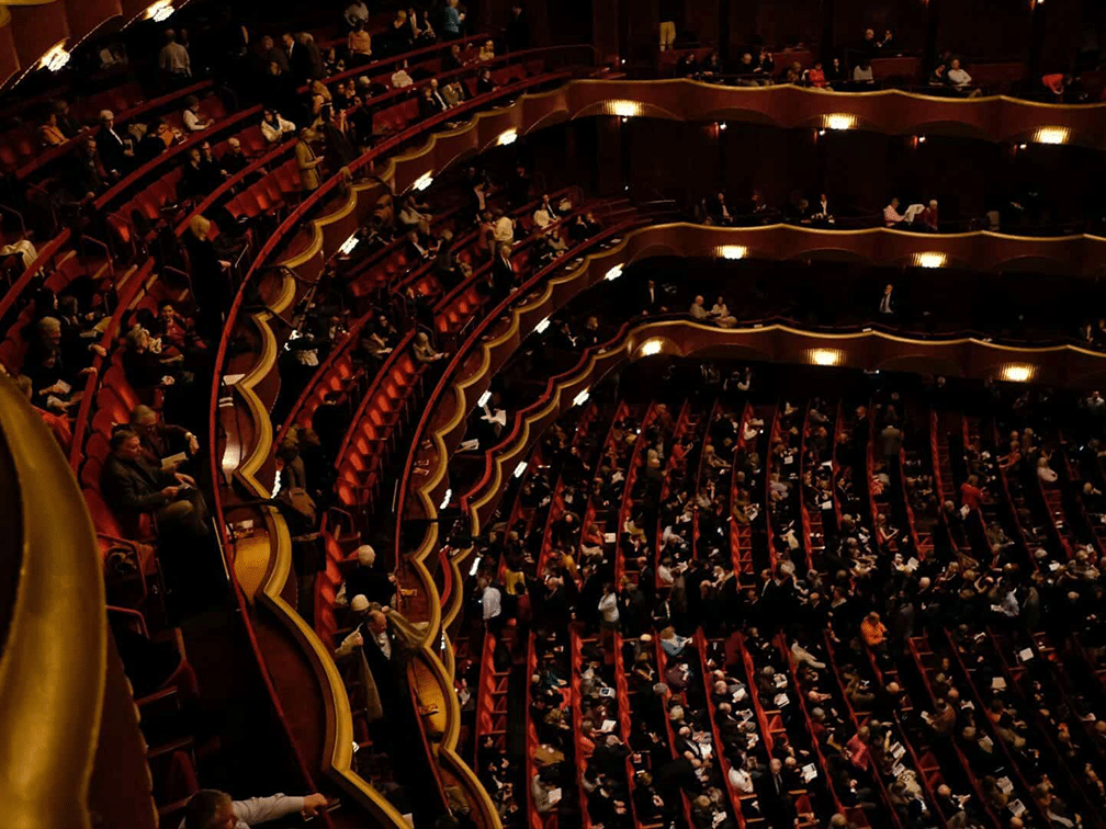 Top view on a theatre hall with visitors