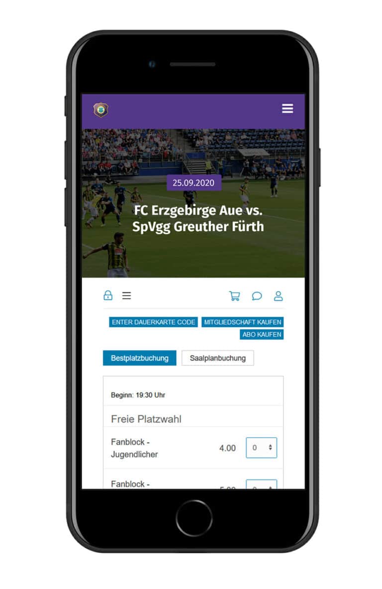 Einfach mobil Tickets verkaufen mit der Ticketing Software von egocentric Systems für Sportevents