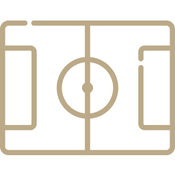 Icon Sport zeigt ein Fußballfeld von oben mit Strafraum und Anstoßkreis