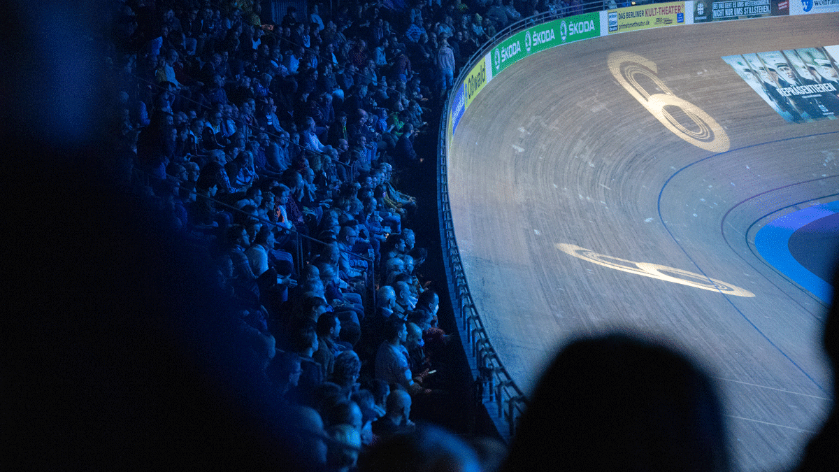 Part of the race track at the Velodrom at the Six Days Berlin