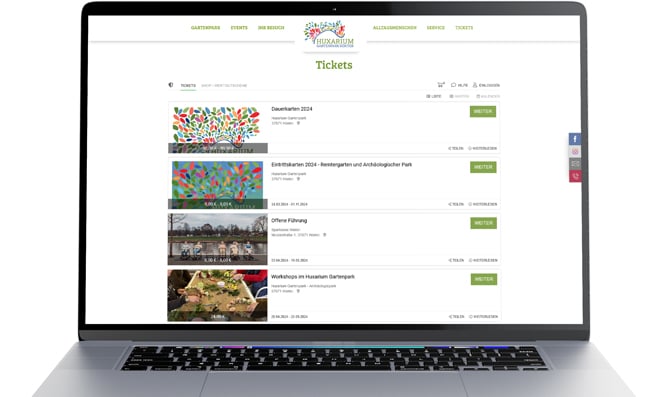 Onlineshop der Landesgartenschau Höxter mit Eintrittskarten, Workshops und Produkten