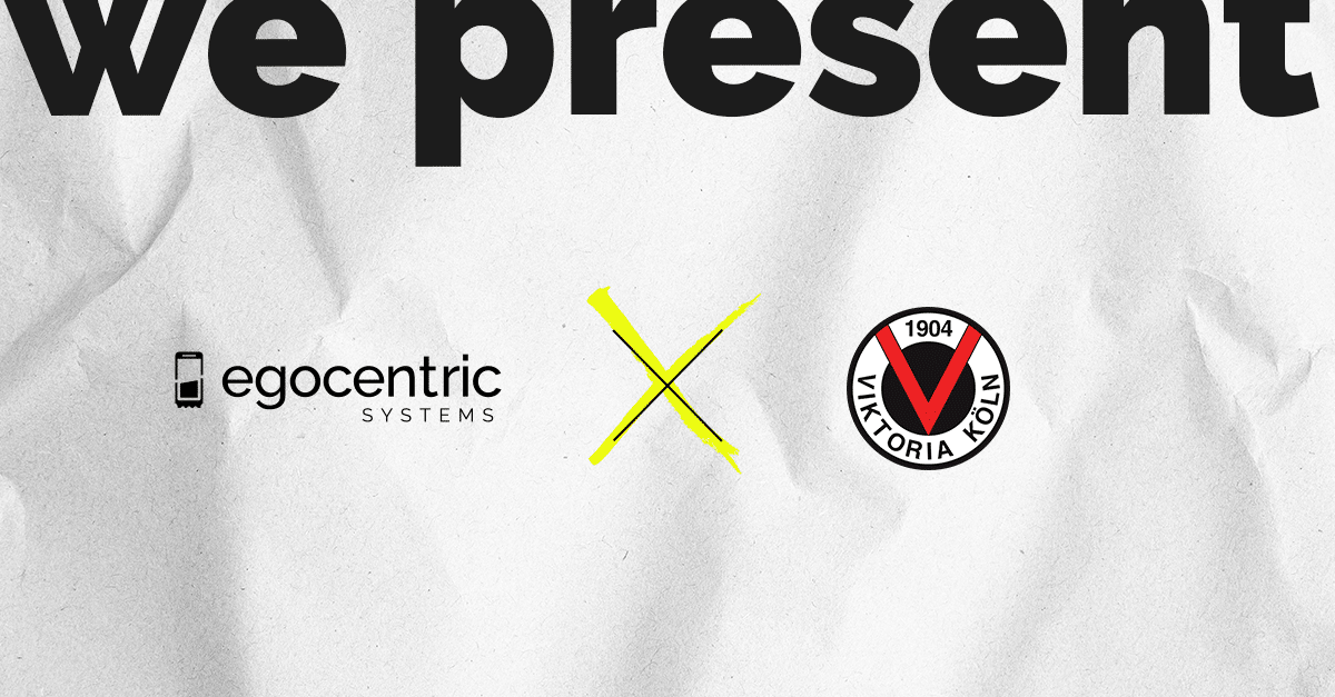 Gemeinsame Darstellung des FC Viktoria Köln 1904 e.V und egocentric Systems Logos als Symbol der neuen Partnerschaft
