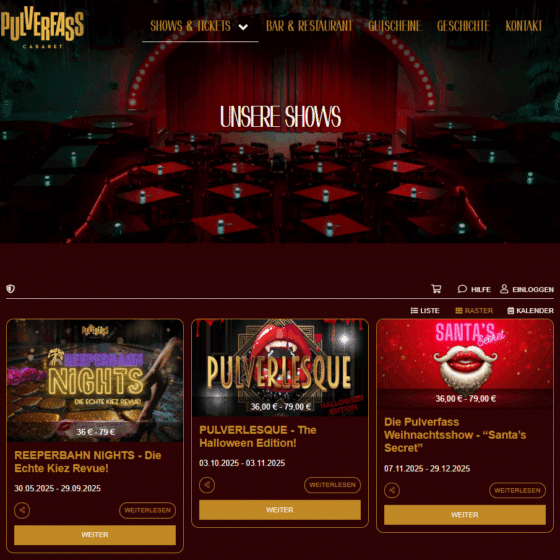 Screenshot Ticketshop Pulverfass