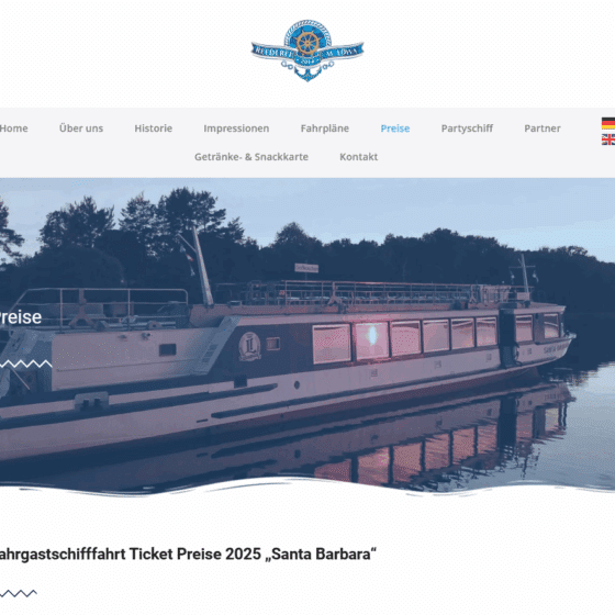 Screenshot Ticketshop Reederei Löwa