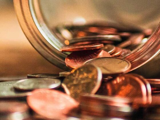 Jar with coins